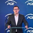 Minister energii Miłosz Motyka na uroczystym rozpoczęciu budowy magazynu energii w miejscowości Kart