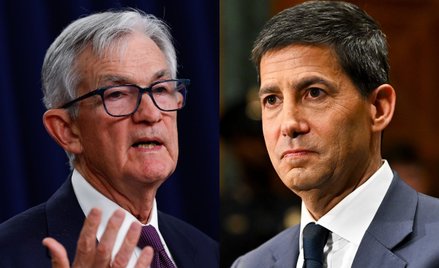 Jerome Powell (z lewej) wkrótce zakończy swoją kadencję prezesa Fedu. Jego następcą zostanie Kevin W