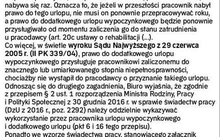 Pismo: Odpowiedź BON z 25 maja 2017 r. (BON-I.52313. 51.2017.AK) w sprawie dodatkowego urlopu
