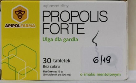 Suplement diety „Propolis Forte” o smaku mentolowym 30 tabletek