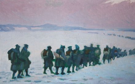Jan Skotnicki, Druga Brygada, Polska 1915, olej, sklejka, dar 1938, wł. Muzeum Wojska Polskiego w Wa
