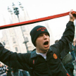 Fani Manchesteru United na placu Duomo w Mediolanie przed meczem Ligi Mistrzów z Interem, 24 lutego 