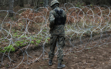 Żołnierz na granicy z Białorusią