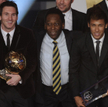 Leo Messi, Pele i Neymar w styczniu 2012 roku, po otrzymaniu przez Argentyńczyka jego trzeciej w kar