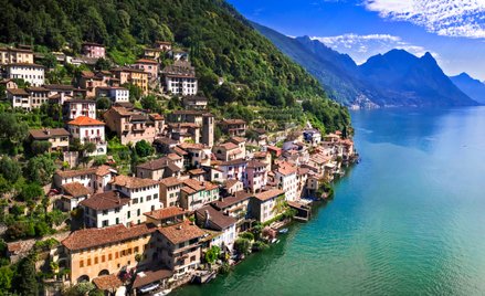 Jezioro Lugano w kantonie Ticino w Szwajcarii
