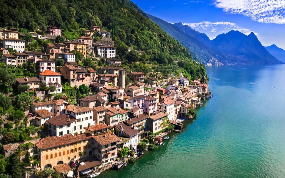 Jezioro Lugano w kantonie Ticino w Szwajcarii