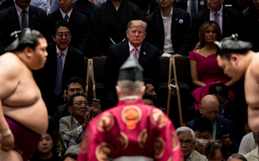 Trump w Japonii. Oglądał "niesamowity" turniej sumo