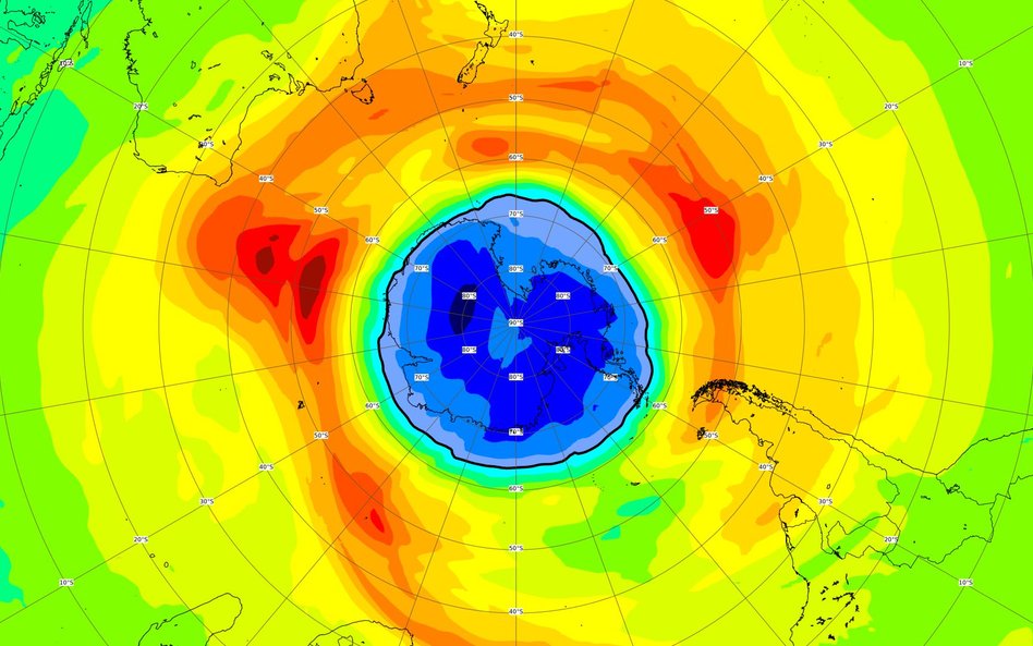 Dziura ozonowa nad biegunem południowym przekroczyła rozmiary Antarktydy