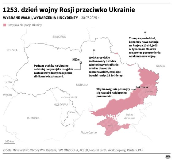 Tak wyglądała sytuacja na froncie w 1253 dniu wojny