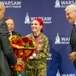 Obrończyni Azowstalu Kateryna „Ptaszka" Polishchuk i gen. Keith Kellogg uhonorowani na Warsaw Securi