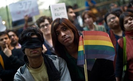 Uczestnicy demonstracji przed Sądem Najwyższym w Indiach