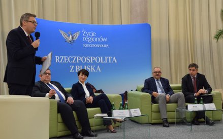 Od lewej: Marcin Piasecki, redaktor „Rzeczpospolitej”, Szymon Ogłaza, członek zarządu województwa op