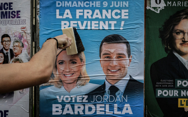 Wybory do Parlamentu Europejskiego. Plakat wyborczy Zjednoczenia Narodowego, a na nim Marine Le Pen 