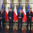 Włodzimierz Czarzasty, Szymon Hołownia, Donald Tusk i Władysław Kosiniak-Kamysz