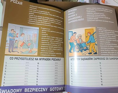 Wydana przez wolski urząd broszura w przystępnej formie wyjaśnia zasady działania w obliczu niebezpi