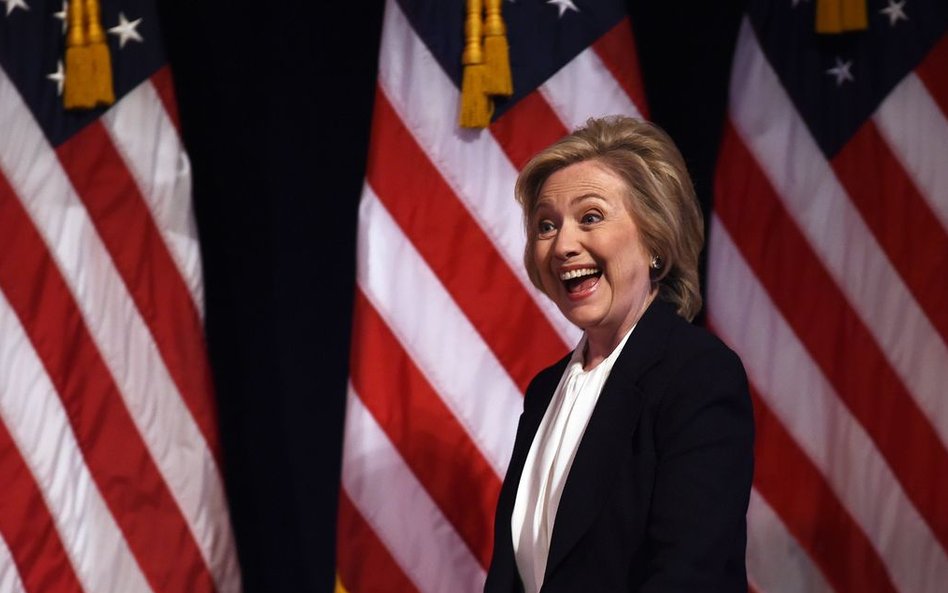 Kandydatka na prezydenta USA Hilary Clinton podczas swojej przemowy na temat gospodarki w Nowym Jork