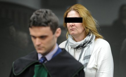 Katarzyna R. na sali Sądu Okręgowego w Słupsku