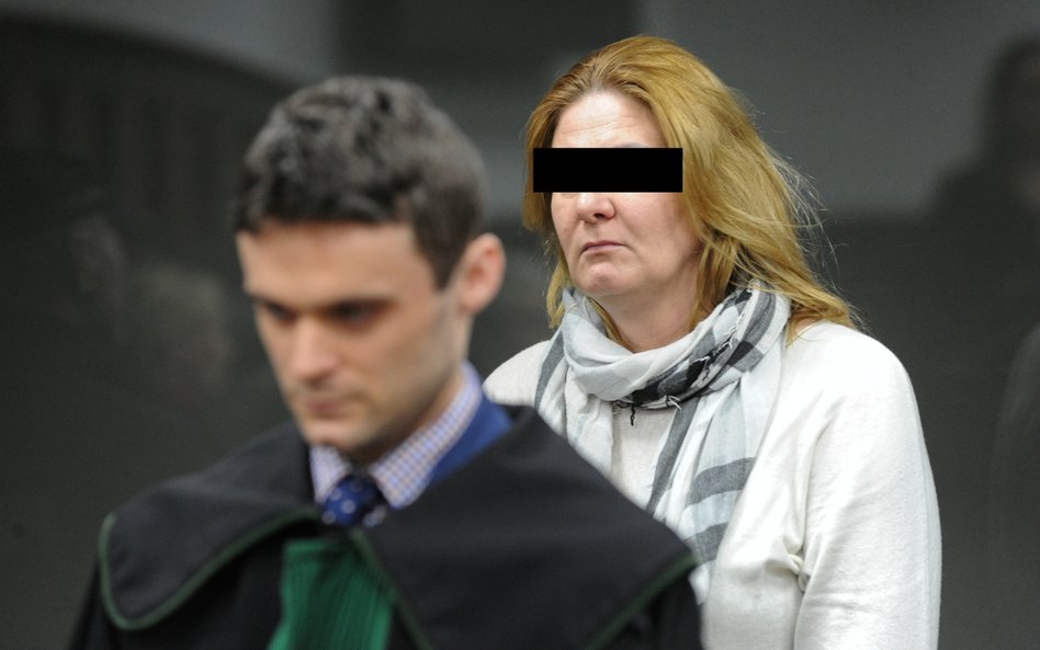 Katarzyna R. na sali Sądu Okręgowego w Słupsku
