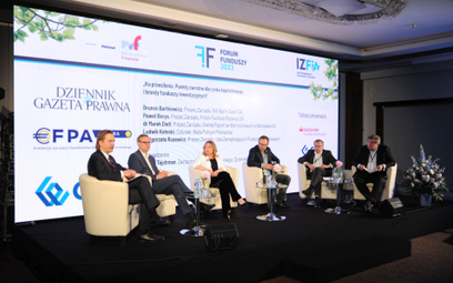 W debacie otwierającej XVI Forum Funduszy wzięli udział: Paweł Borys, prezes PFR (drugi od lewej); M