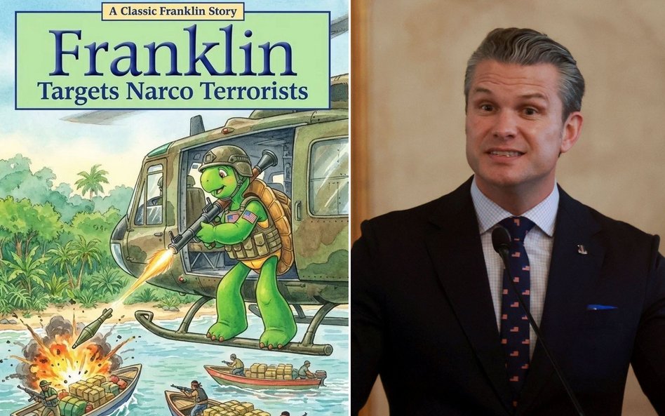 Pete Hegseth opublikował fikcyjną okładkę książki o żółwiu Franklinie