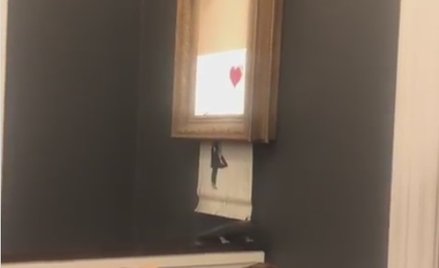 Obraz Banksy'ego sprzedany za 1,2 mln uległ samozniszczeniu