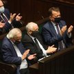 Ryszard Terlecki, Jarosław Kaczyński i Mariusz Błaszczak podczas obrad Sejmu