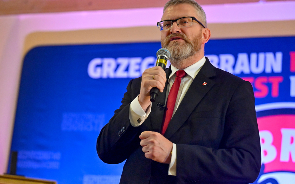 Europoseł, kandydat w zbliżających się wyborach na fotel prezydenta RP Grzegorz Braun
