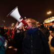 Liderka Strajku Kobiet Marta L. podczas protestu Strajk Kobiet
