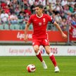 Robert Lewandowski podczas meczu reprezentacji Polski w Lidze Narodów z Walią