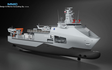 Wizja nowego okrętu ratowniczego dla Marynarki Wojennej. Fot./MMC Ship Design & Marine Consulting.