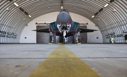 Należący do US Air Force myśliwiec F-35 w bazie Spangdahlem w Niemczech