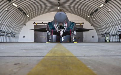 Należący do US Air Force myśliwiec F-35 w bazie Spangdahlem w Niemczech