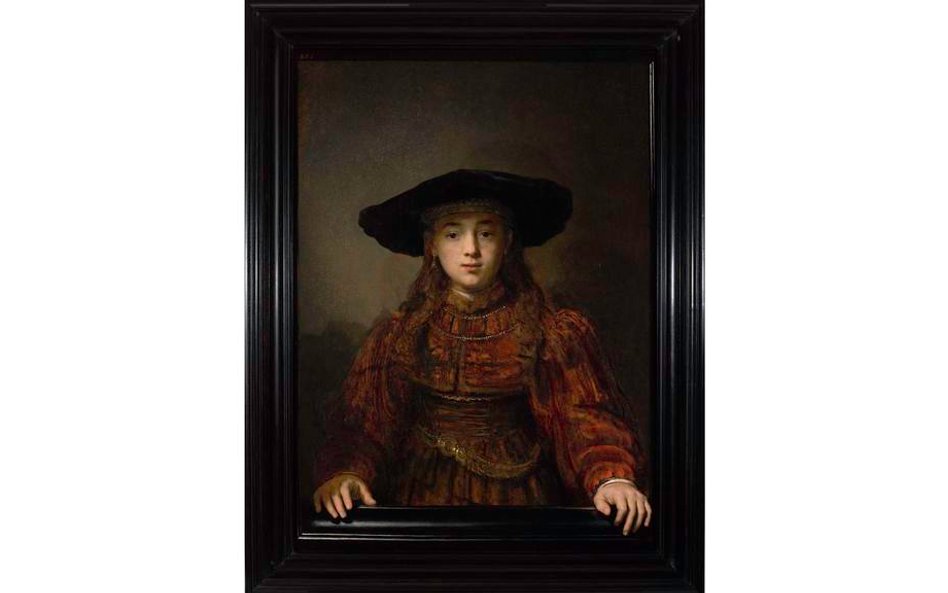 Dziewczyna w ramie obrazu, olej, deska topolowa, 1641