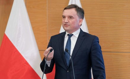 Minister sprawiedliwości Zbigniew Ziobro podczas konferencji prasowej w siedzibie Prokuratury Krajow