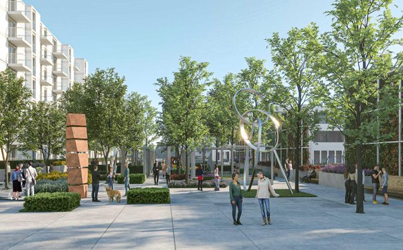 Strefa Sztuki na osiedlu Nowy Ursus przy ul. Gardziejewskiego