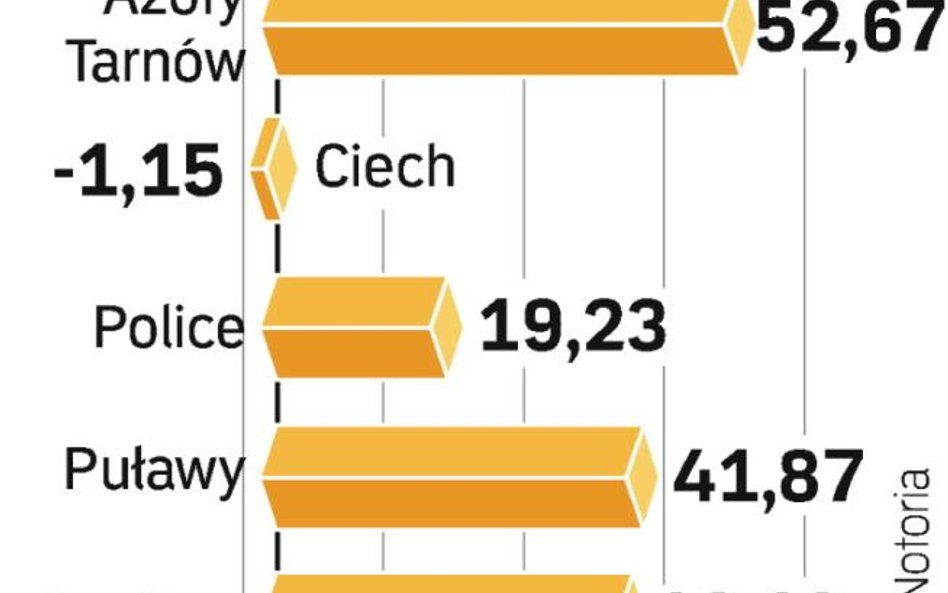 Po fatalnym czwartym kwartale 2008 r. notowania firm chemicznych zaczęły się stopniowo poprawiać.