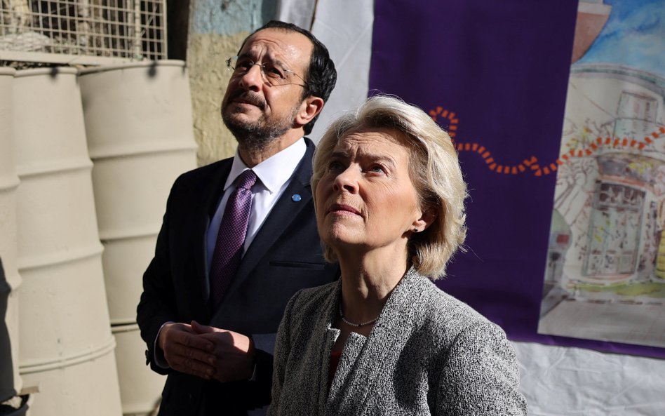 Nikos Christodoulides i Ursula von der Leyen w Nikozji