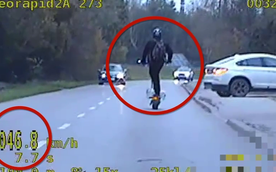 Mężczyzna pędził na hulajnodze prawie 47 km/h. Policja ukarała go wysokim mandatem