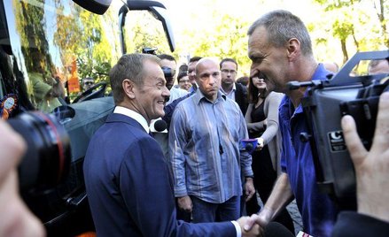 Donald Tusk w spółdzielni "Rybka"