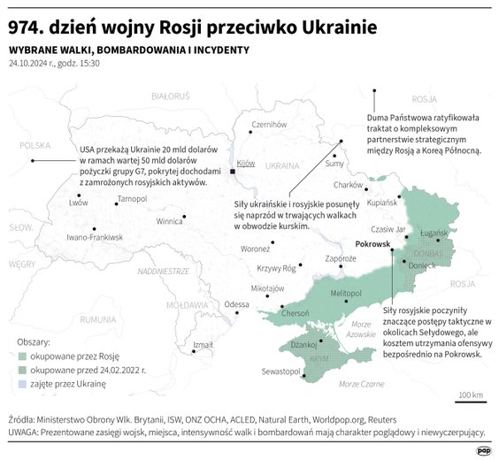 Tak wyglądała sytuacja na froncie w 974. dniu wojny
