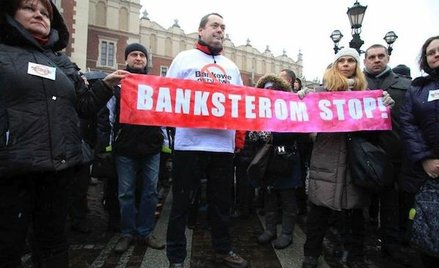 W styczniu w Krakowie odbył się protest ludzi, którzy zaciągnęli kredyty we frankach