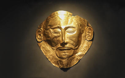 Złota maska pośmiertna z późnej epoki brązu (ok. XVI w. p.n.e.), odnaleziona przez niemieckiego arch