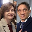 Prezydent Mołdawii Maia Sandu i kandydat na prezydenta Alexandr Stoianoglo