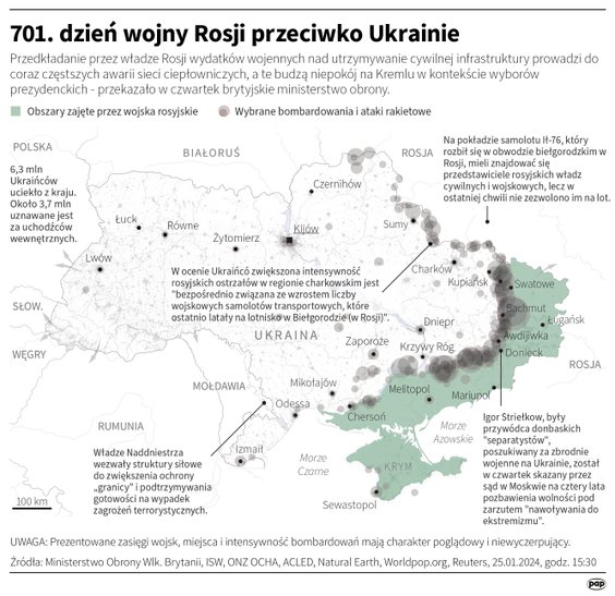Tak wyglądała sytuacja na froncie na Ukrainie w 701. dniu wojny