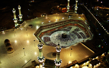 Wielki Meczet w Mekce. Widok z lotu ptaka