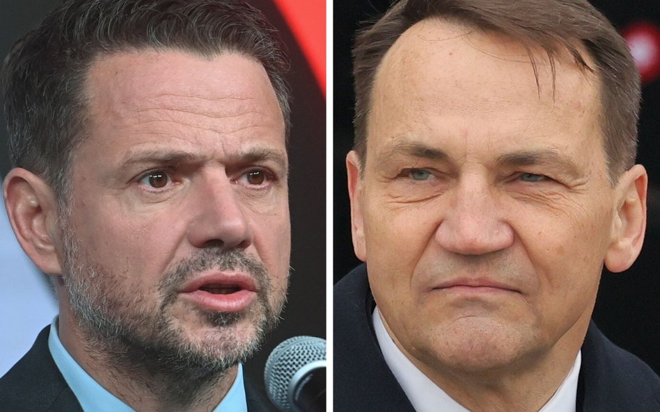 Prezydent Warszawy Rafał Trzaskowski i szef MSZ Radosław Sikorski