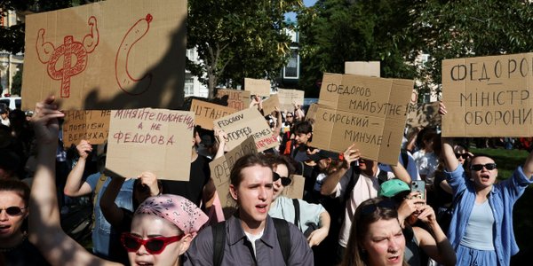 Protest in Kyiv against Zelenskyy's decision on Mykhailo Fedorov
