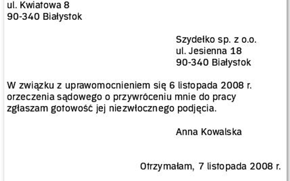 Nieprawidłowo zwolnionemu oddajemy posadę i pensję