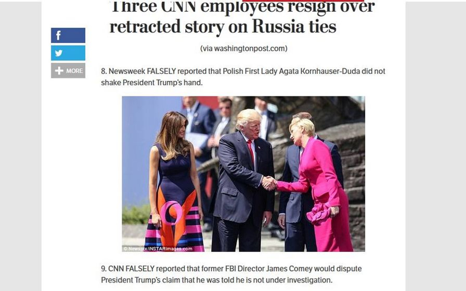 Trump nagradza za "fake newsy". Pojawia się Polska