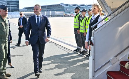Prezydent Karol Nawrocki przed wylotem do Waszyngtonu